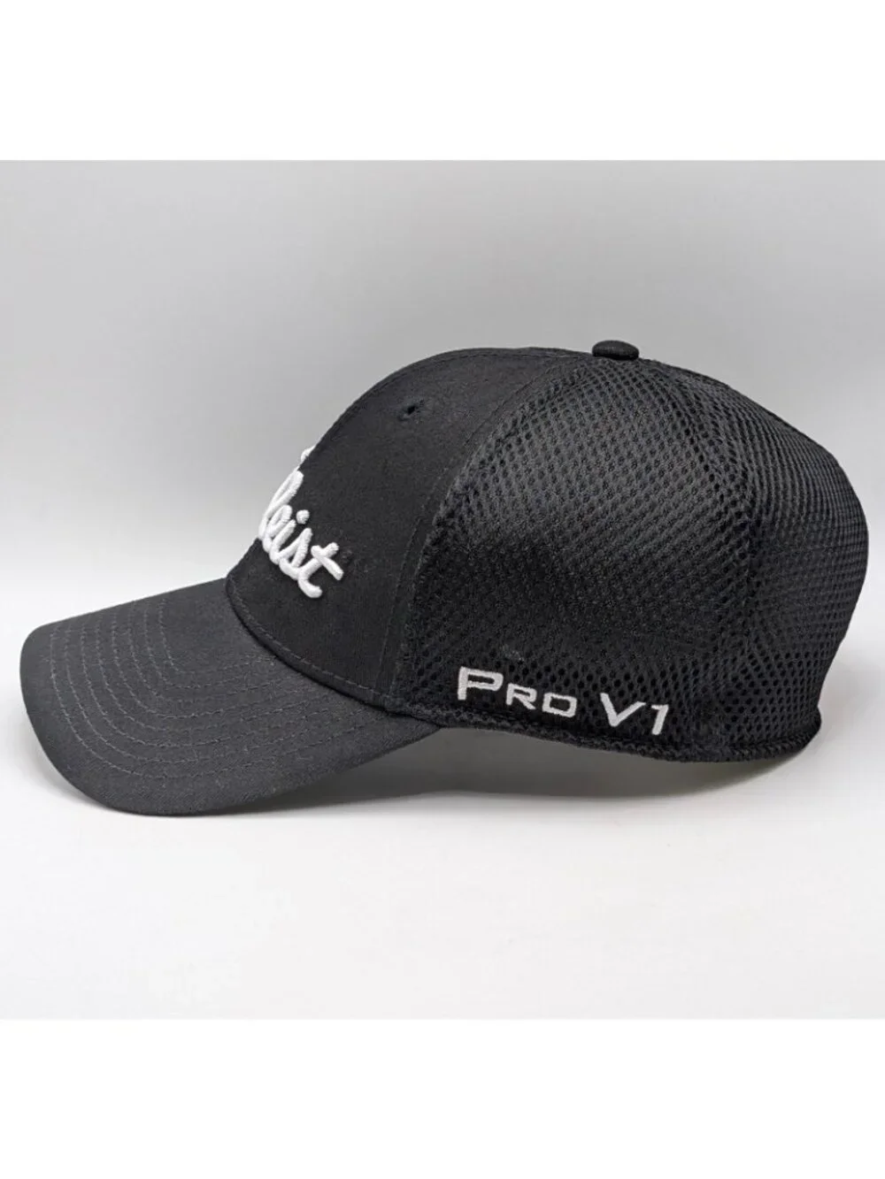Titleist Hat Cap Child Youth Footjoy FJ Pro V1 Golf Fitted Mesh Stretch Black